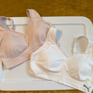 Puma Women's sports bra set (selling 2 together) - Pink and White